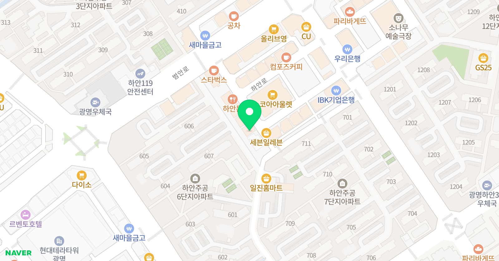 스마트해법 영어수학 하안6단지점 위치