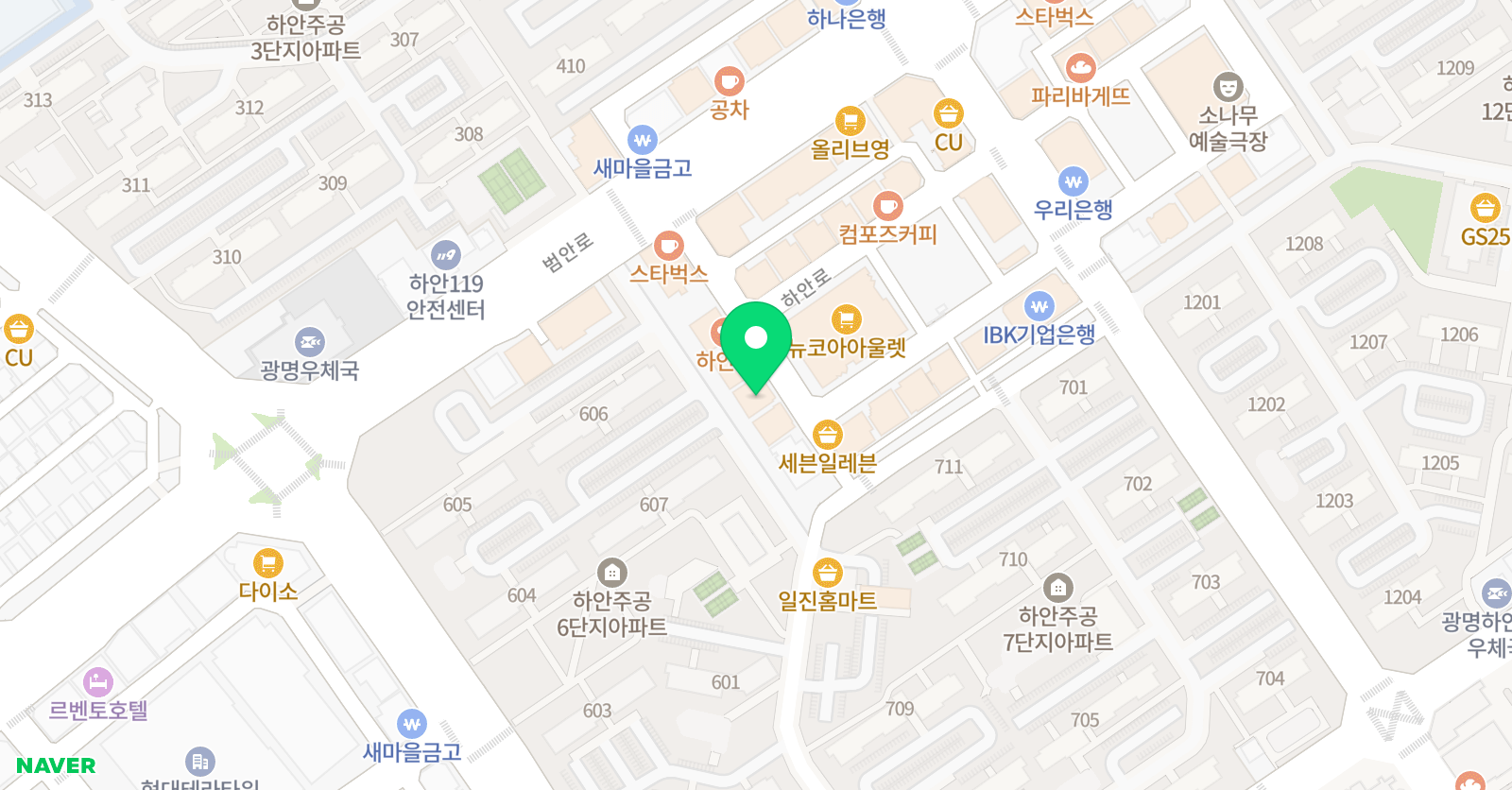 하늘아래아뜰리에 미술학원 위치