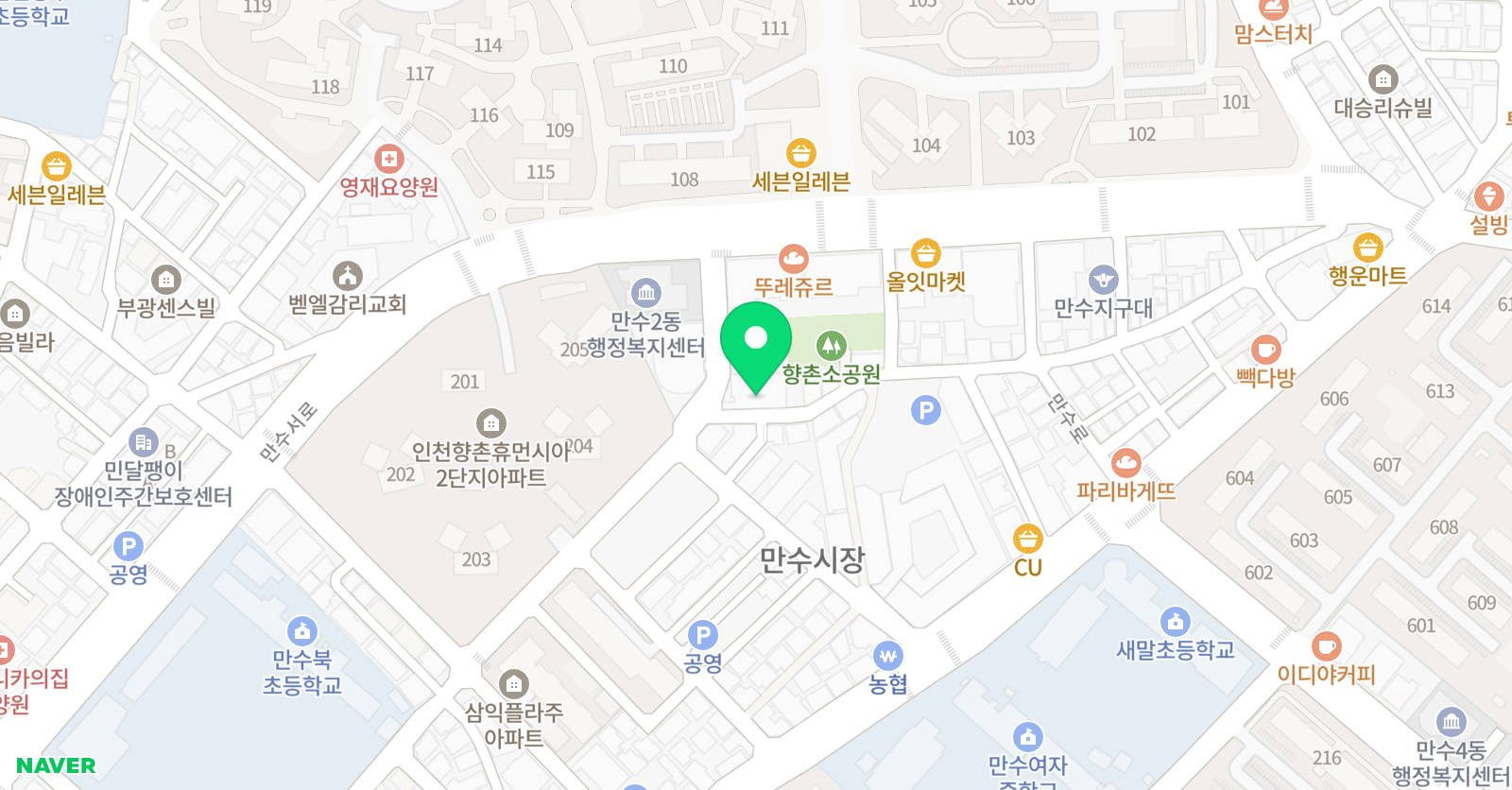 엠베스트SE 튼튼영어 마스터클럽 인천만수점 위치