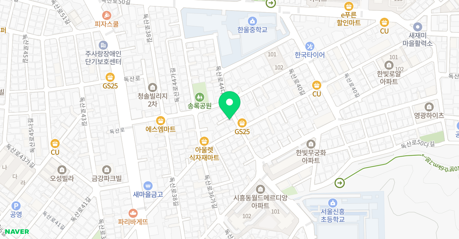 스마트해법 수학 금천샘지점 위치