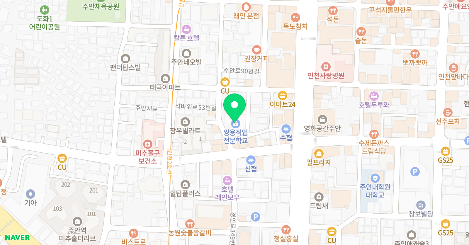 정문 학원 위치