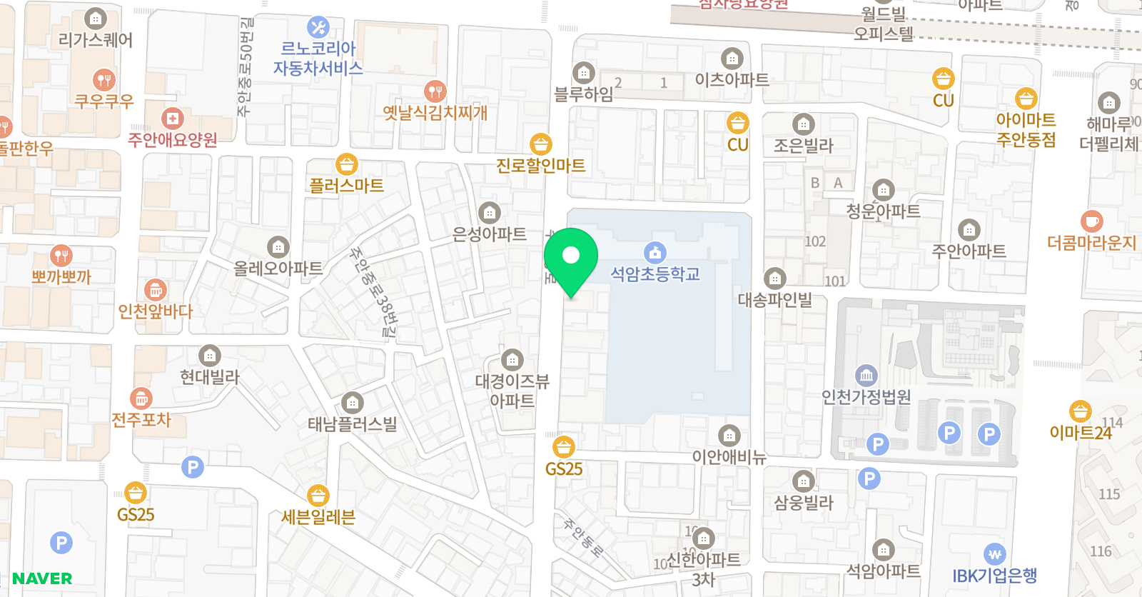 인하코리아 태권도 학원 위치