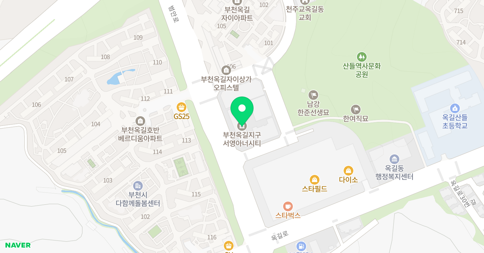 옥길해법 수학보습학원 위치