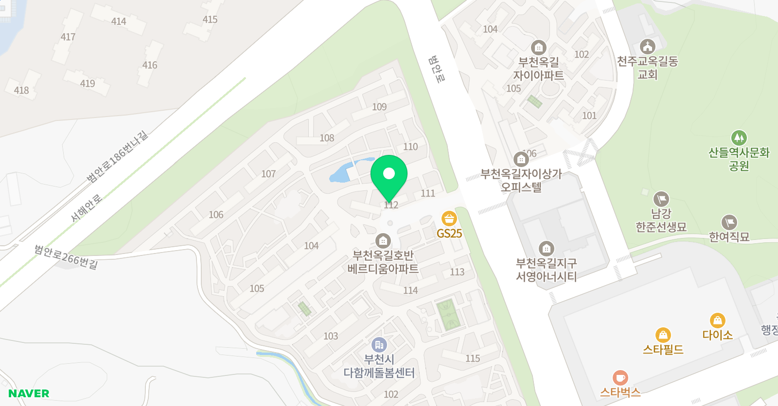 아소비 부천옥길호반베르디움점 위치