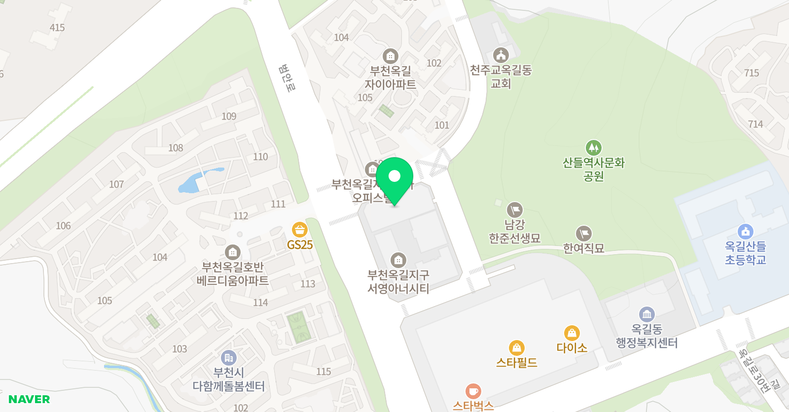 옥길 소리엘 음악학원 위치