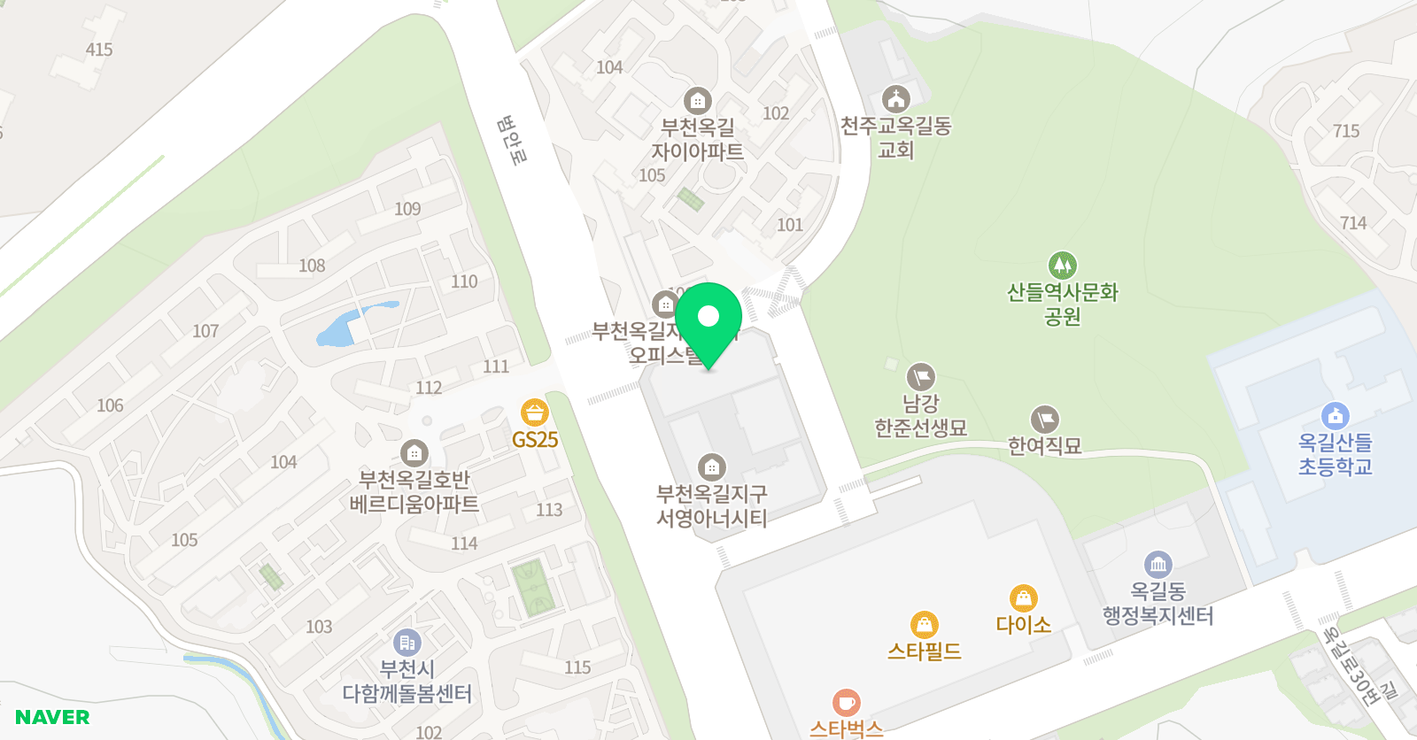 나디아 잉글리쉬어학원 옥길캠퍼스 위치