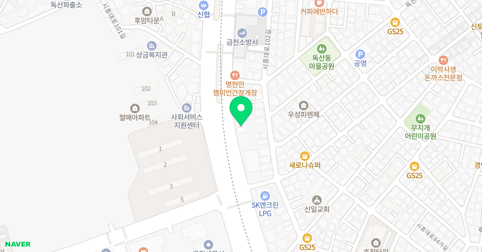 SNFC 축구클럽 금천점 위치