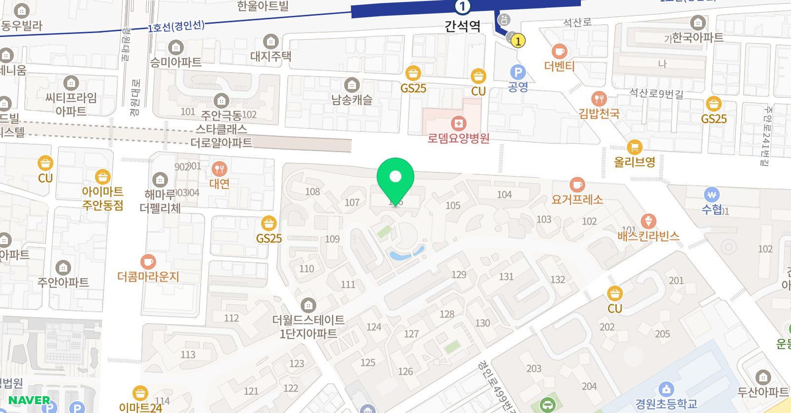 윤선생 우리집앞 영어교실 주안더월드스테이트 위치