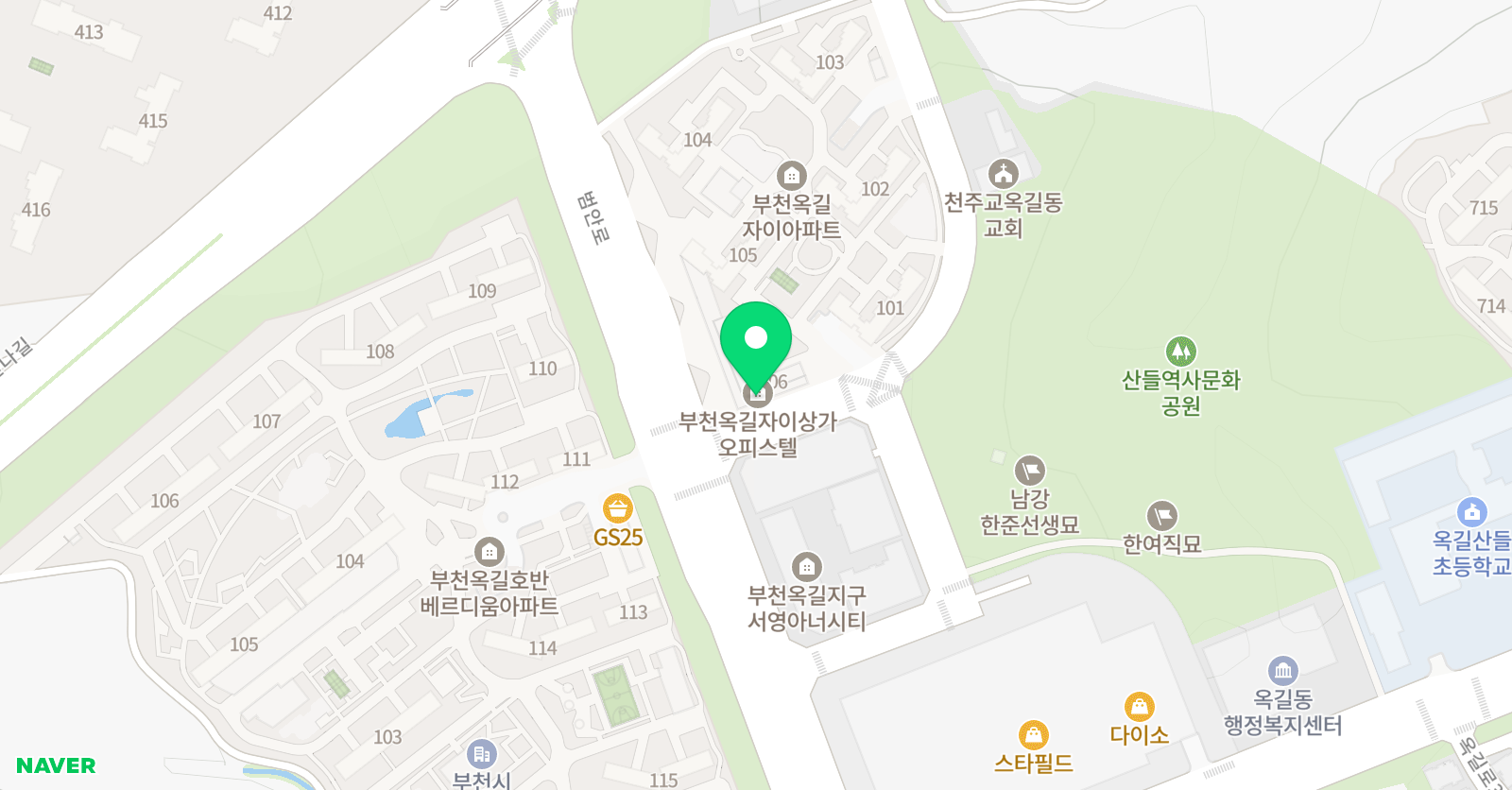 바나나 미술학원 옥길점 위치