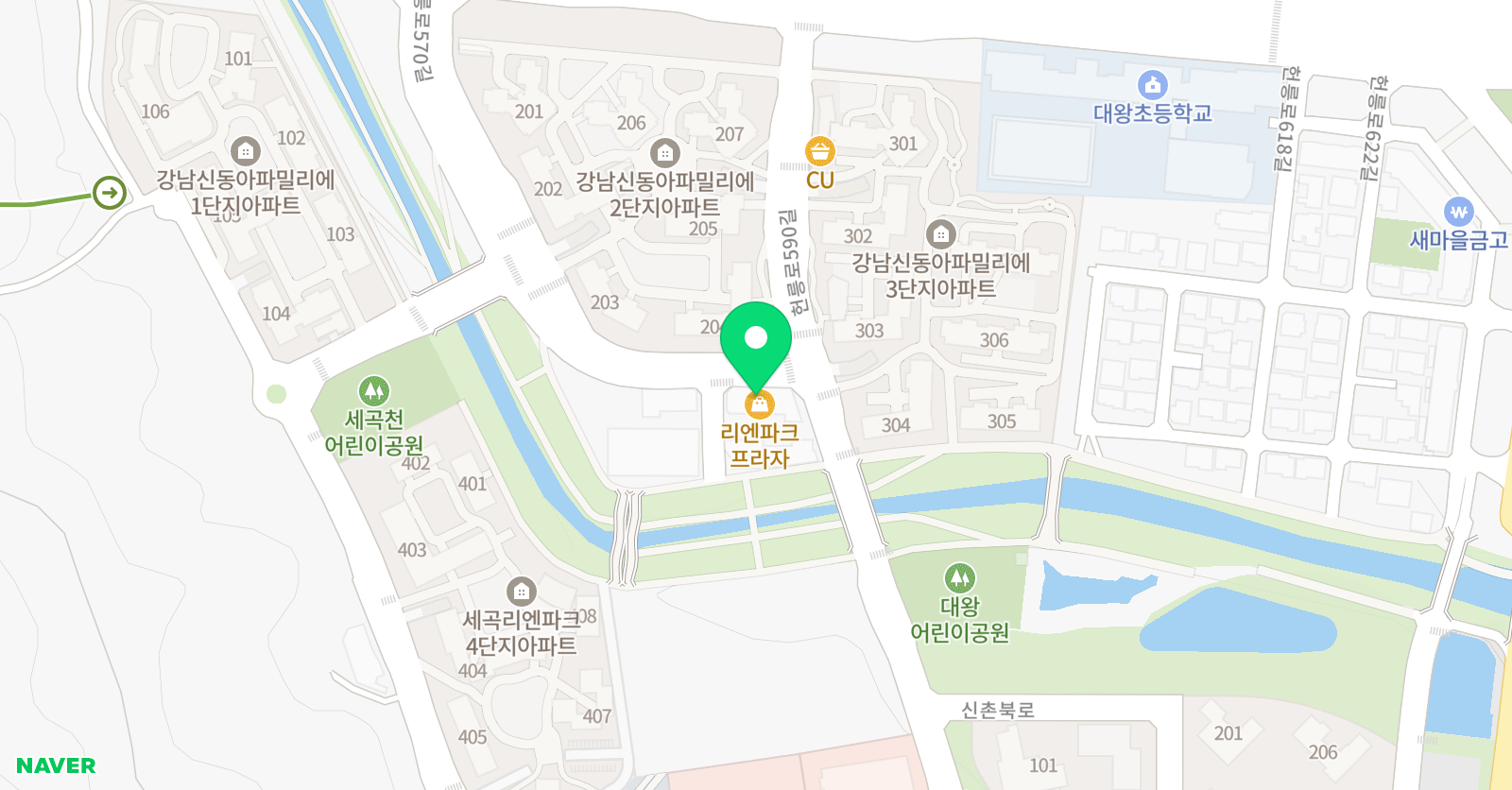 윤선생 우리집앞 영어교실 세곡리엔파크점 위치