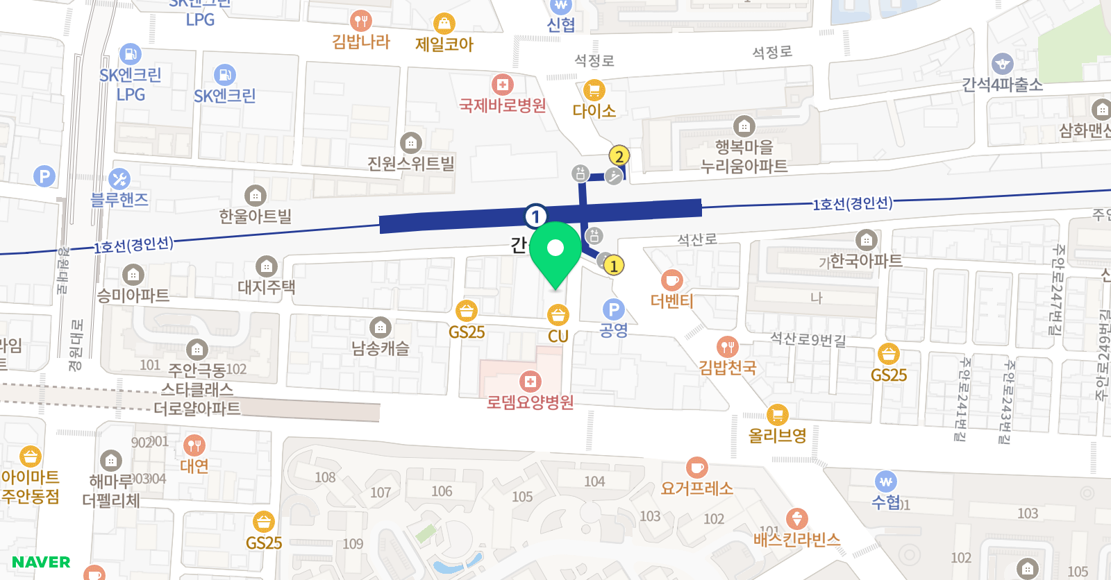 늘찬 수학학원 위치