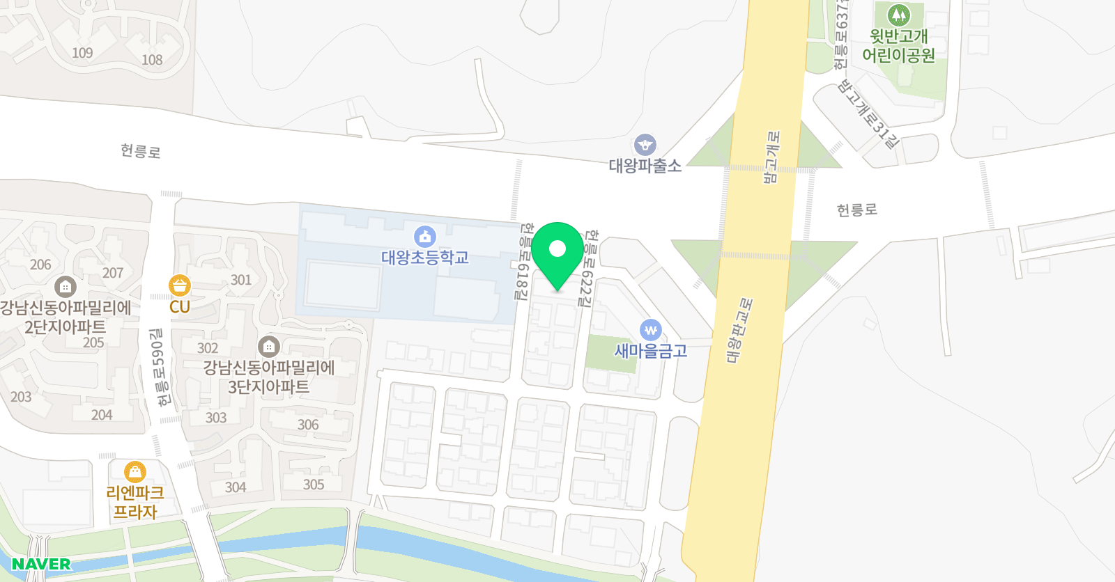 천명 태권도장 세곡점 위치