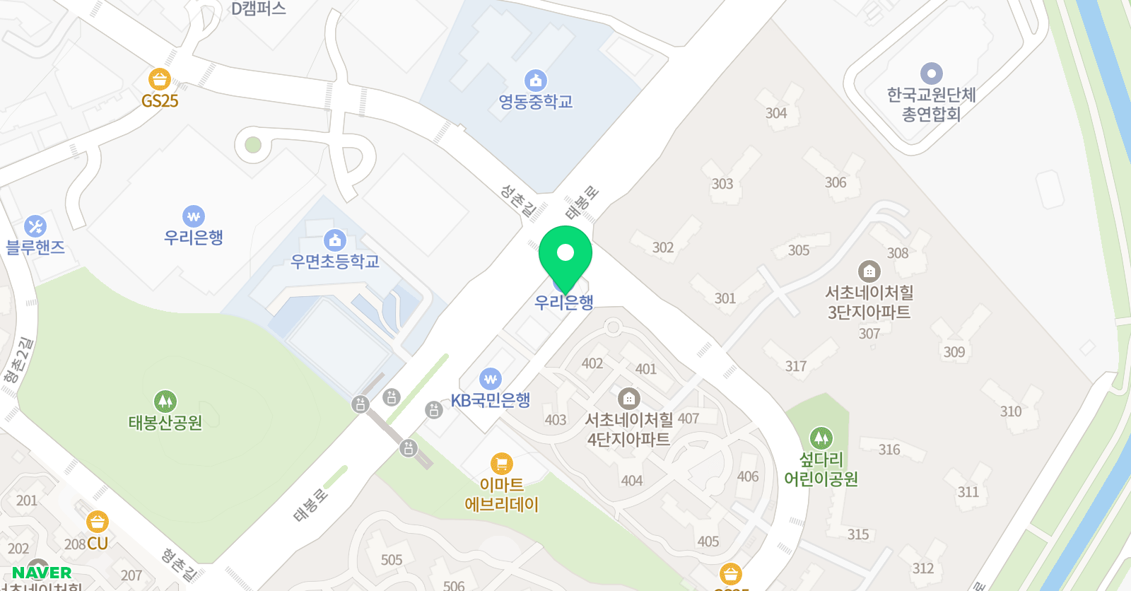소마사고력 수학학원 서초우면학원 위치