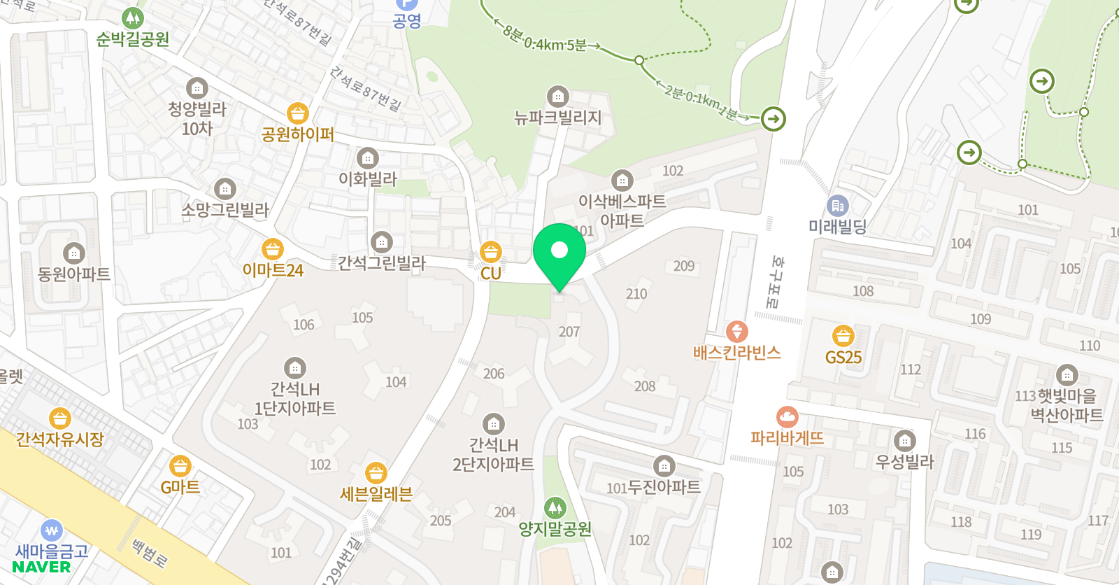 용인대금빛비상 태권도 위치