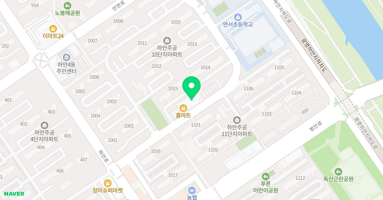 스마트해법 수학 광명하안10단지점 위치