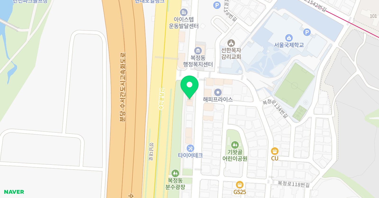 퍼니드럼 학원 위치