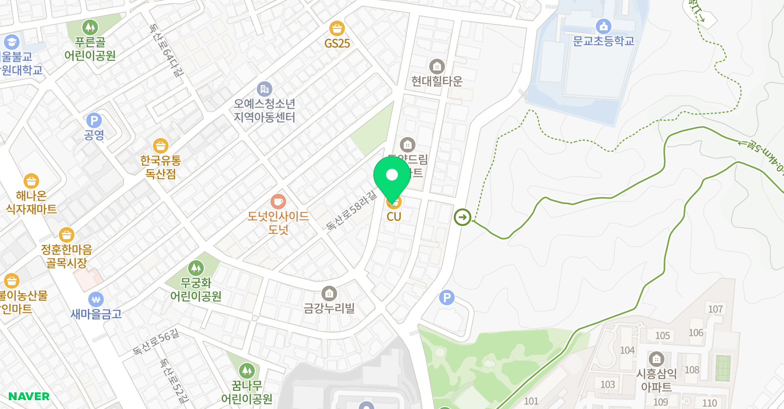 미인뮤직 학원 위치