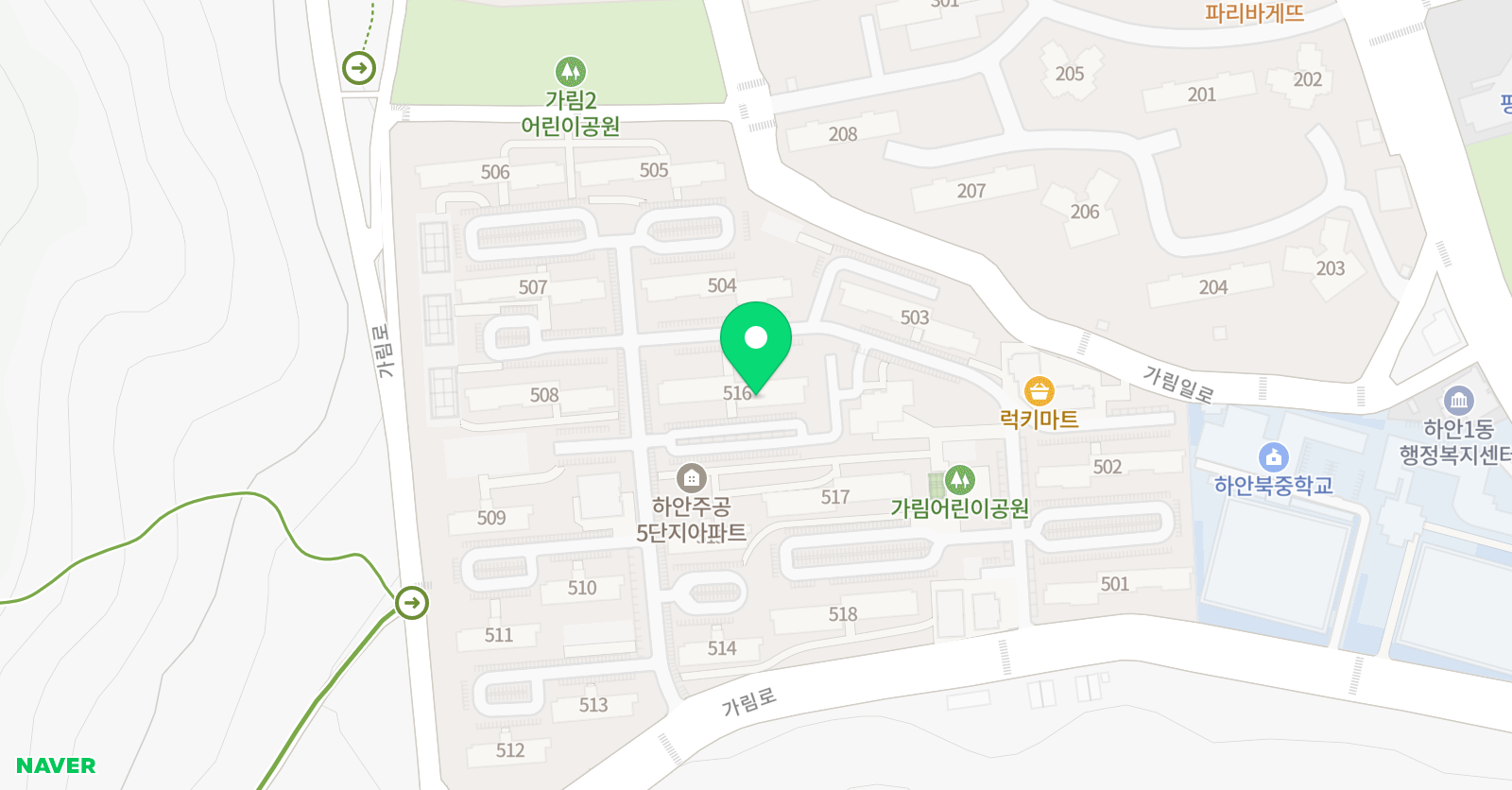 스마트해법 영어 하안5단지교실 위치