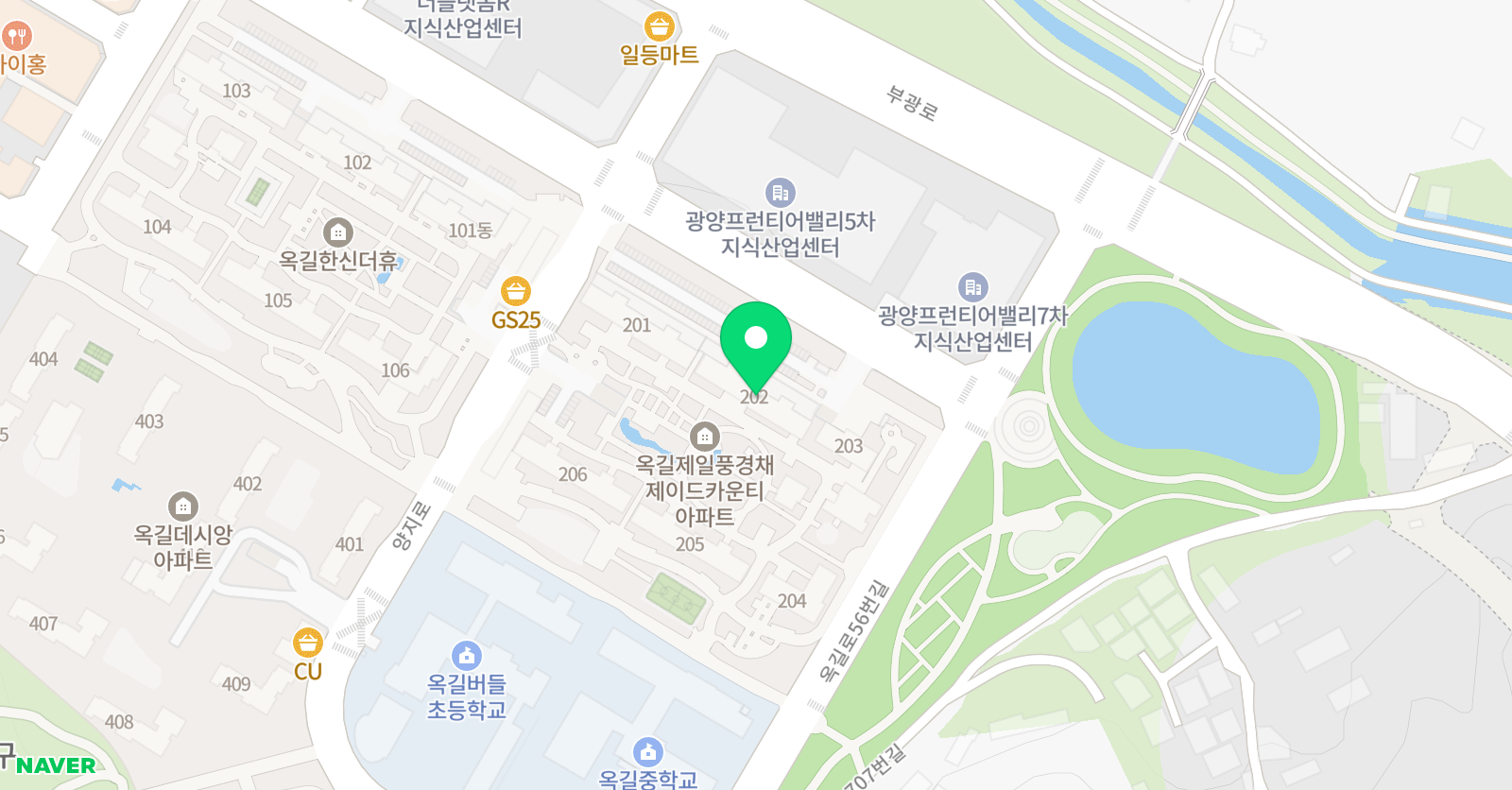 빨간펜 수학의달인 옥길풍경채점 위치