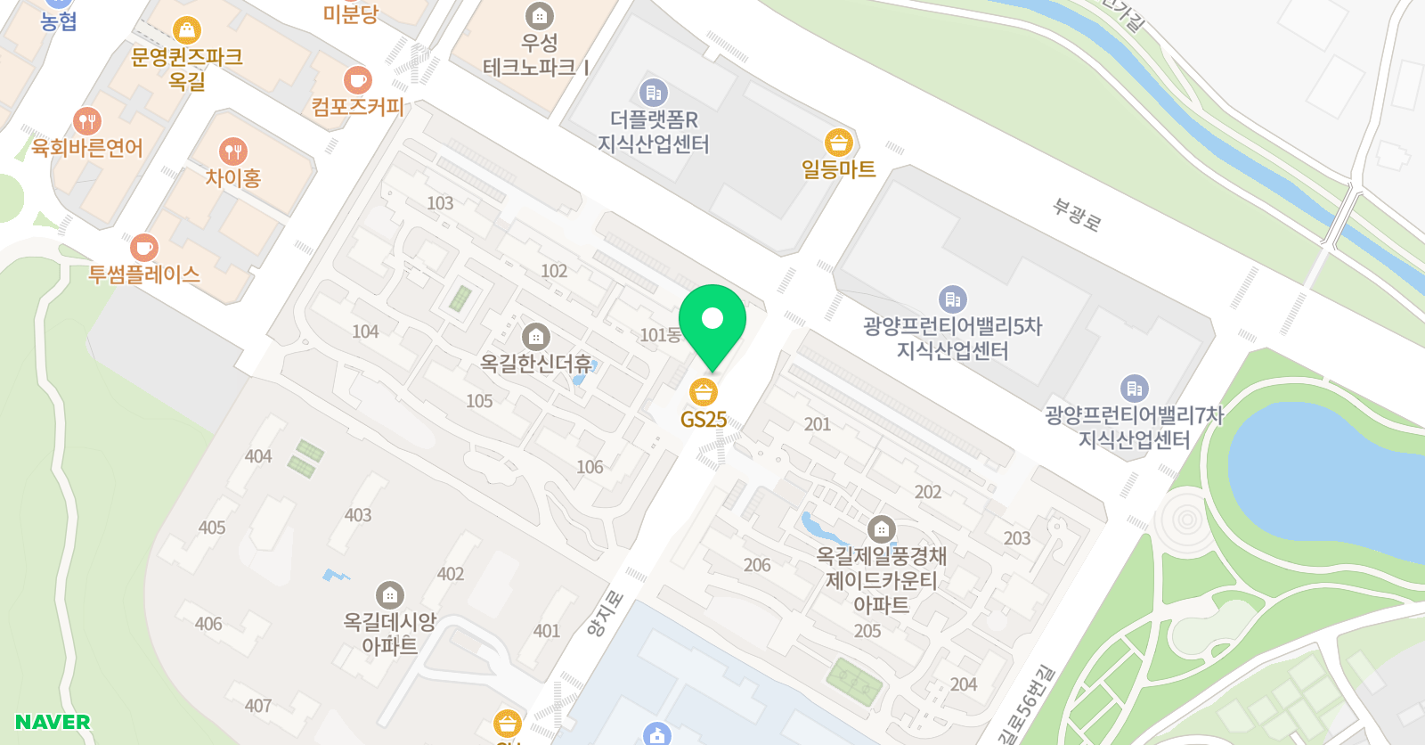 옥길 뮤즈피아노 위치