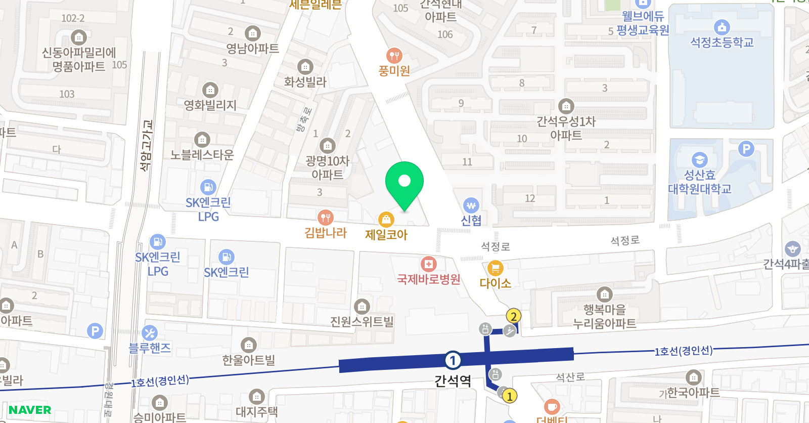 YBM잉글루 인천간석 제2캠퍼스 위치