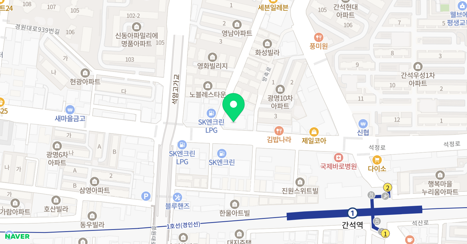 수학의마침표 학원 위치