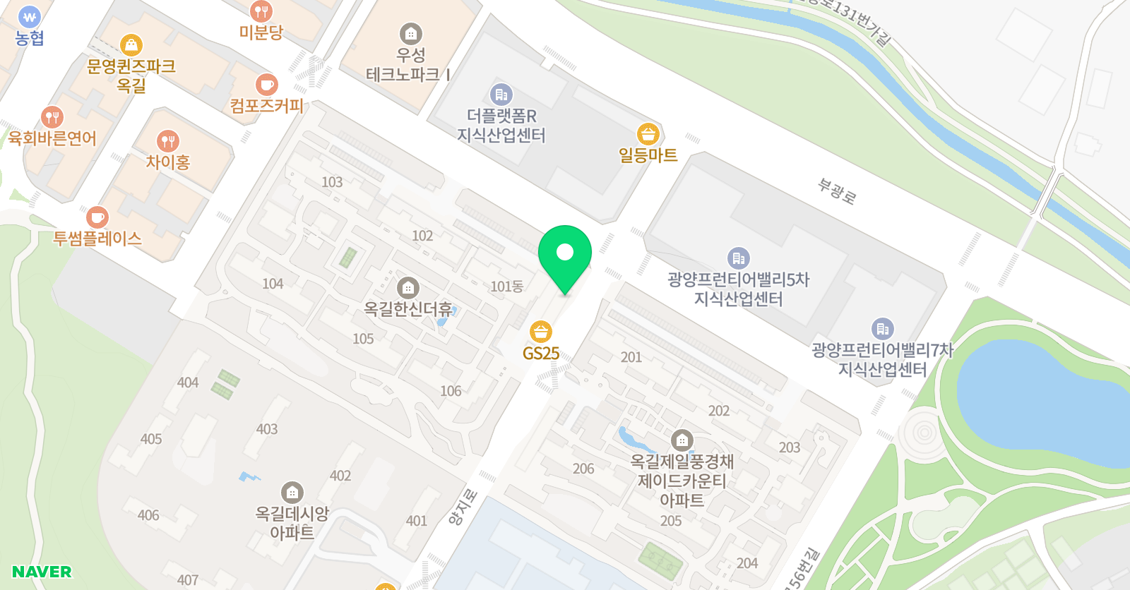 한국파워 점핑줄넘기클럽 옥길점 위치