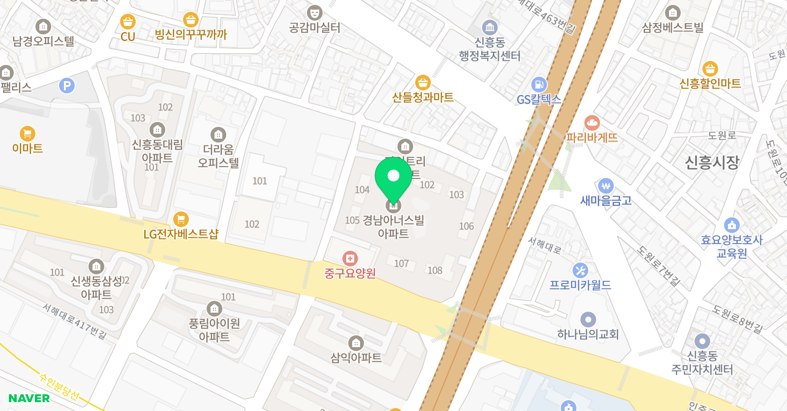 정진영어수학전문학원 위치