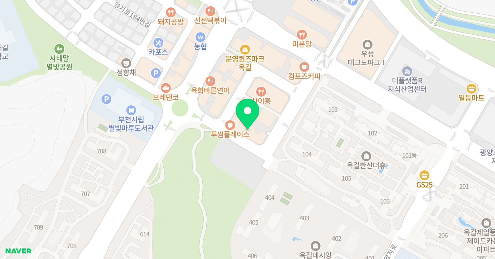 플라톤아카데미 독서논술교습소 옥길제이드 위치