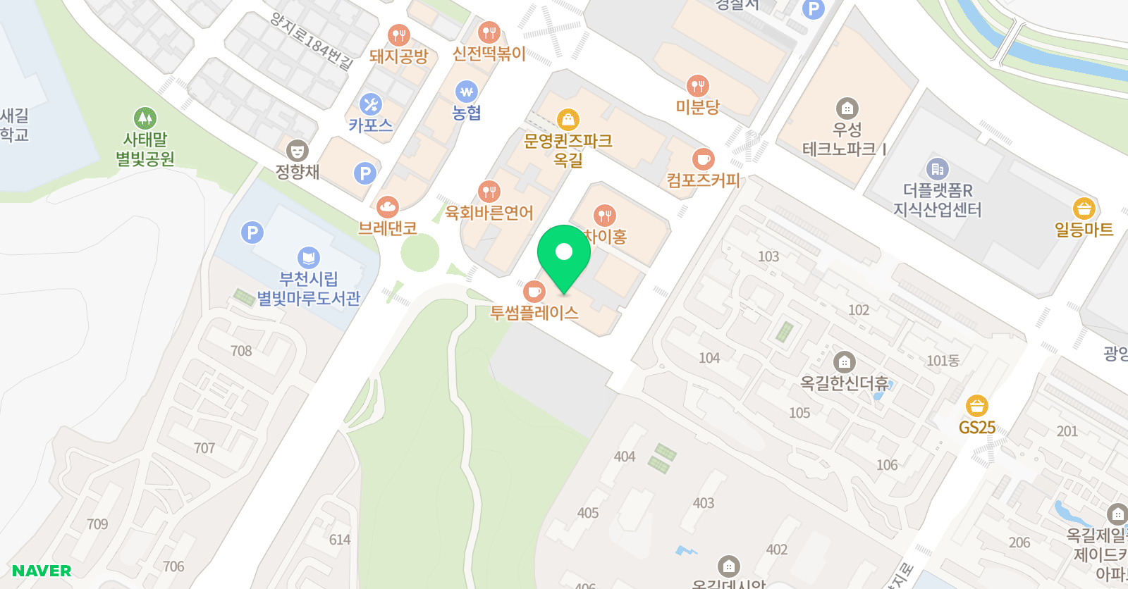 YBM잉글루 영어학원 부천옥길 제1캠퍼스 위치
