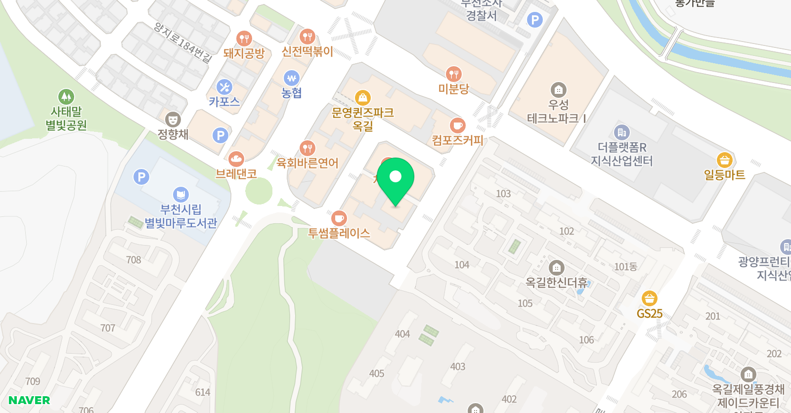 조선생에듀 영재학원 옥길2관 위치