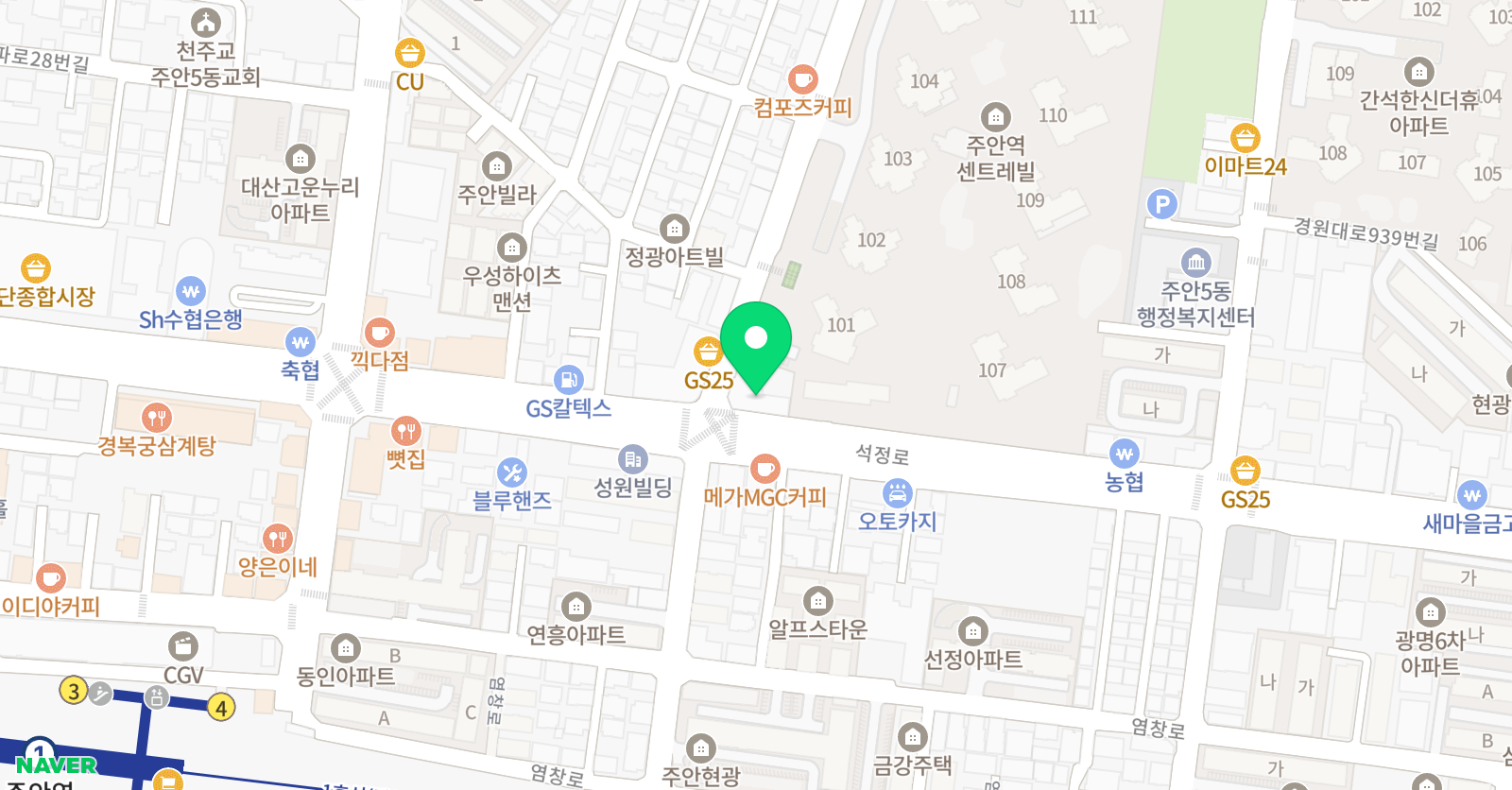 센트 음악학원 위치