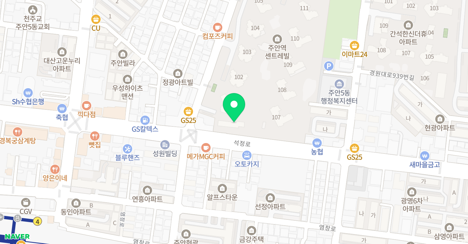 용인대최강 태권도장 위치