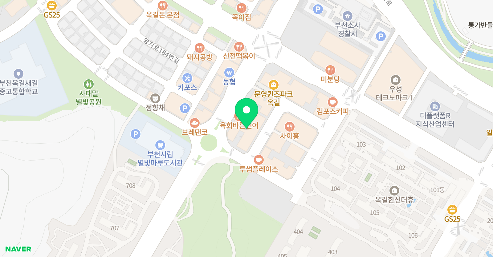 예스 발레무용학원 부천점 위치
