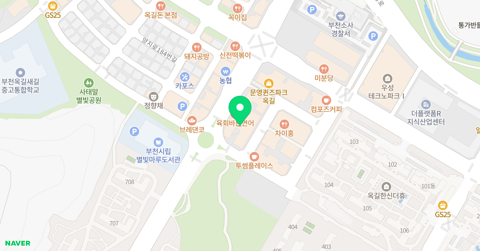 아담리즈 수학학원 부천옥길센터 위치