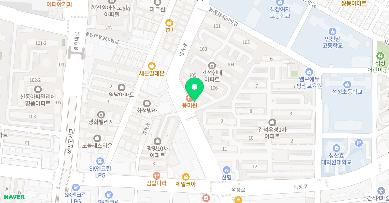 아소비 인천간석역센터 위치