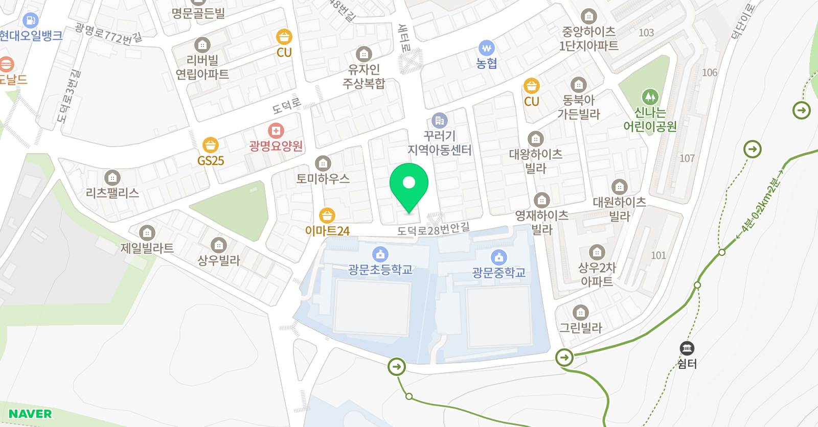 아소비 빨간펜수학의달인 광명플러스학원 위치