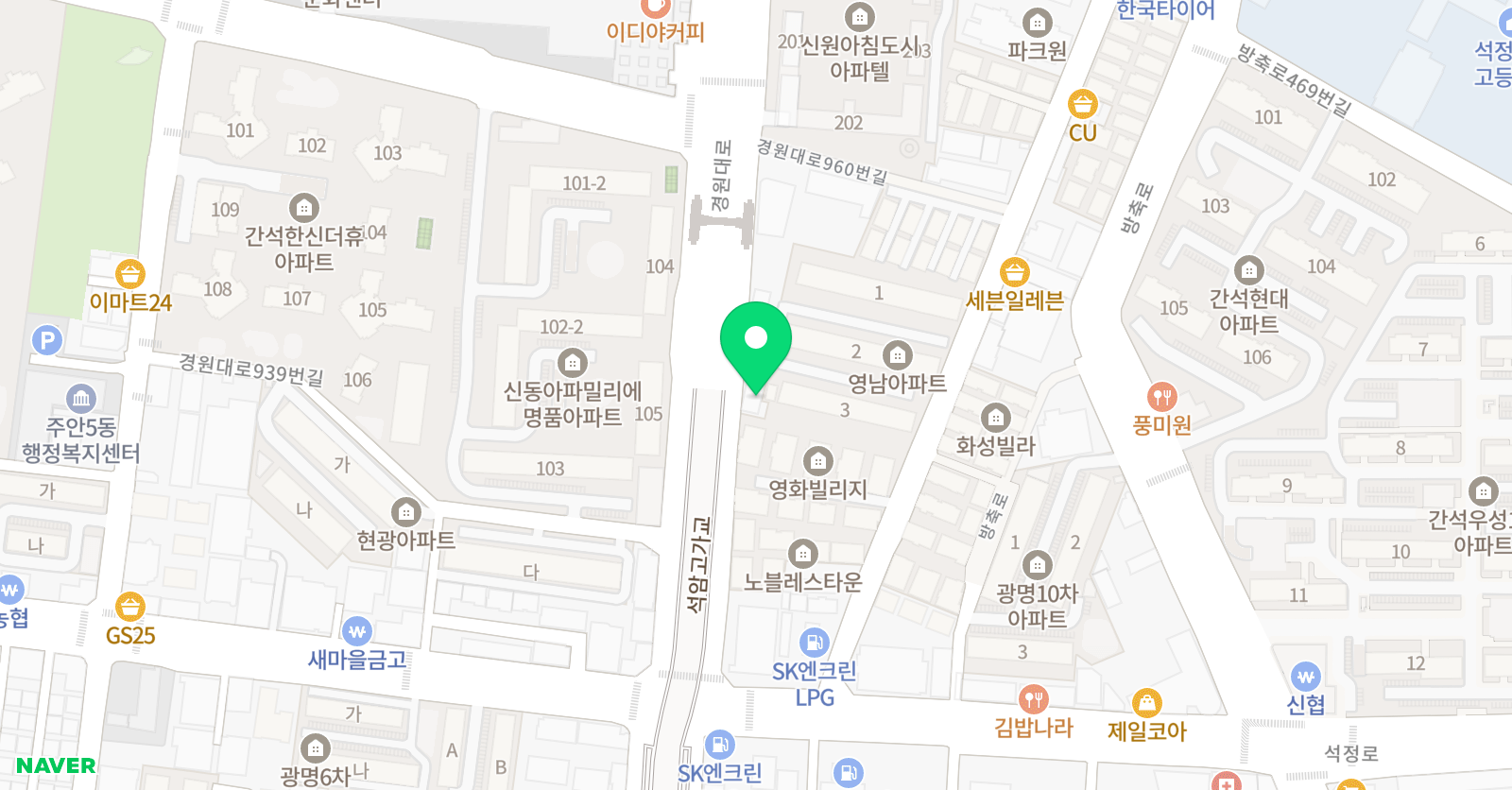 지앤비 영어전문학원 간석4동캠퍼스 위치