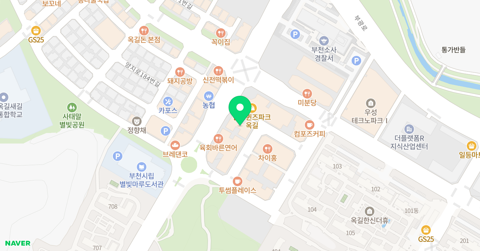 에이프릴 어학원 부천옥길캠퍼스 위치