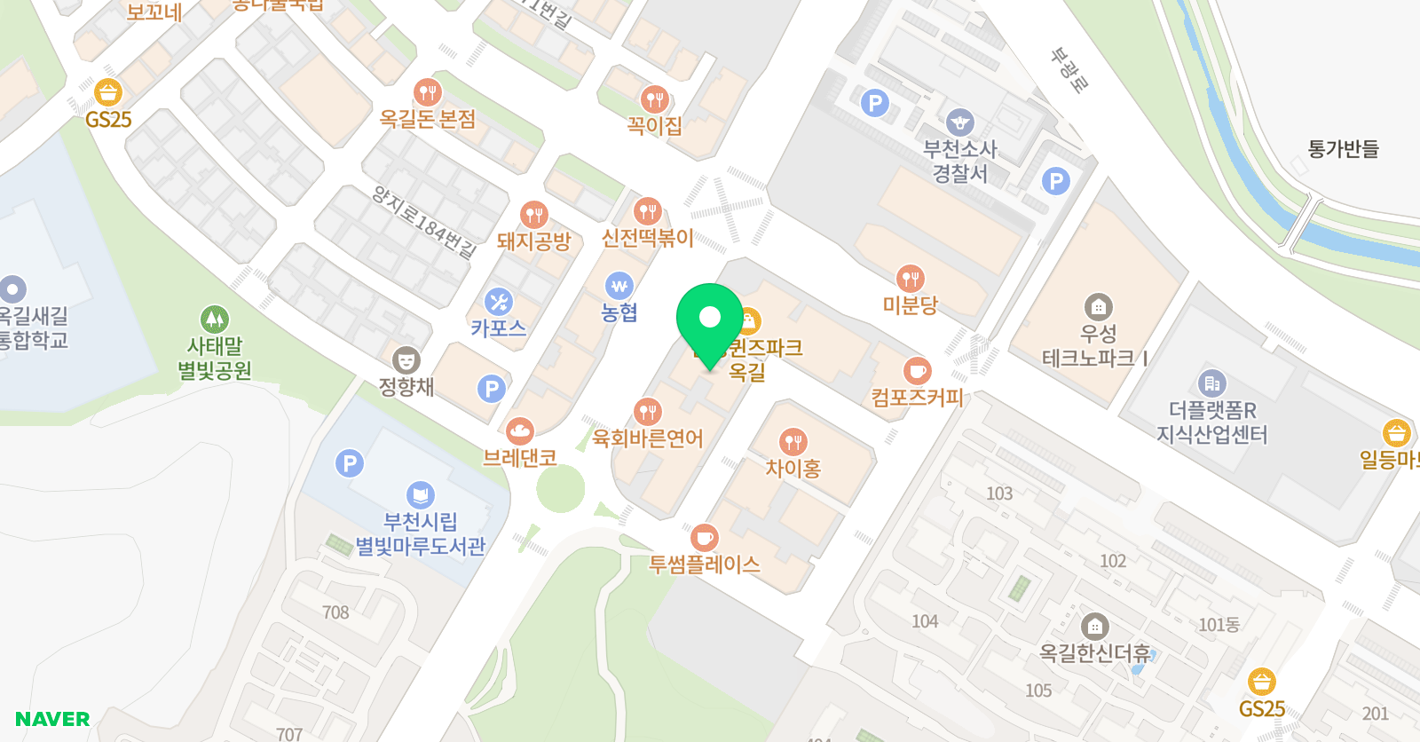 청담어학원 부천옥길브랜치 위치