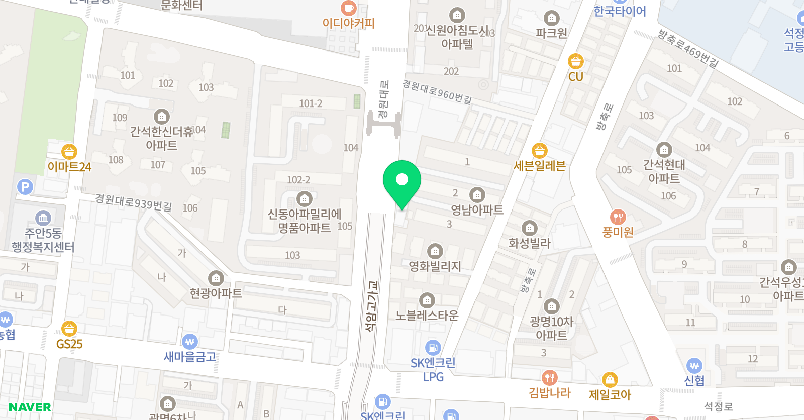 정상 학원 위치