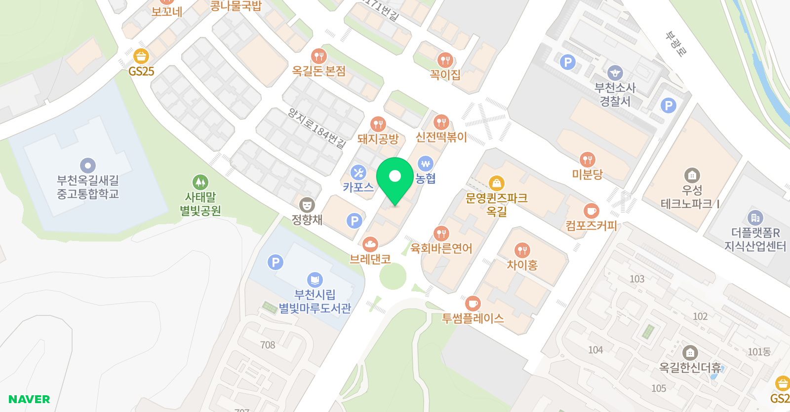아트앤하트 미술학원 옥길 위치