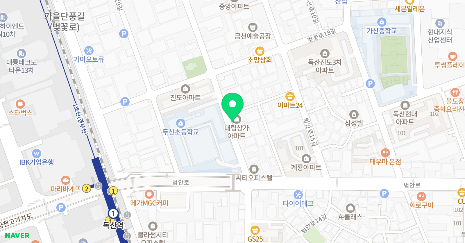 한우리 독서토론논술 금천독산역독서교실 위치