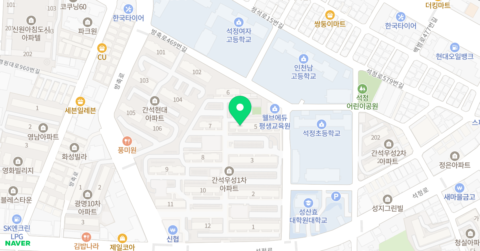스마트해법 수학 인천간석우성점 위치