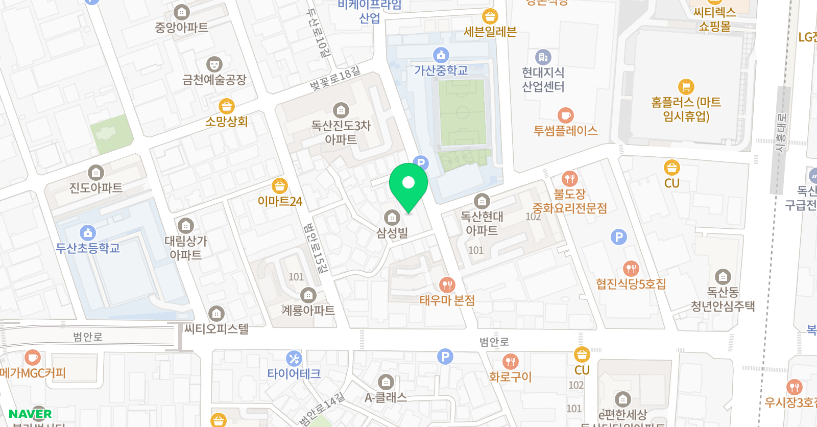 플러스하다 학원 위치