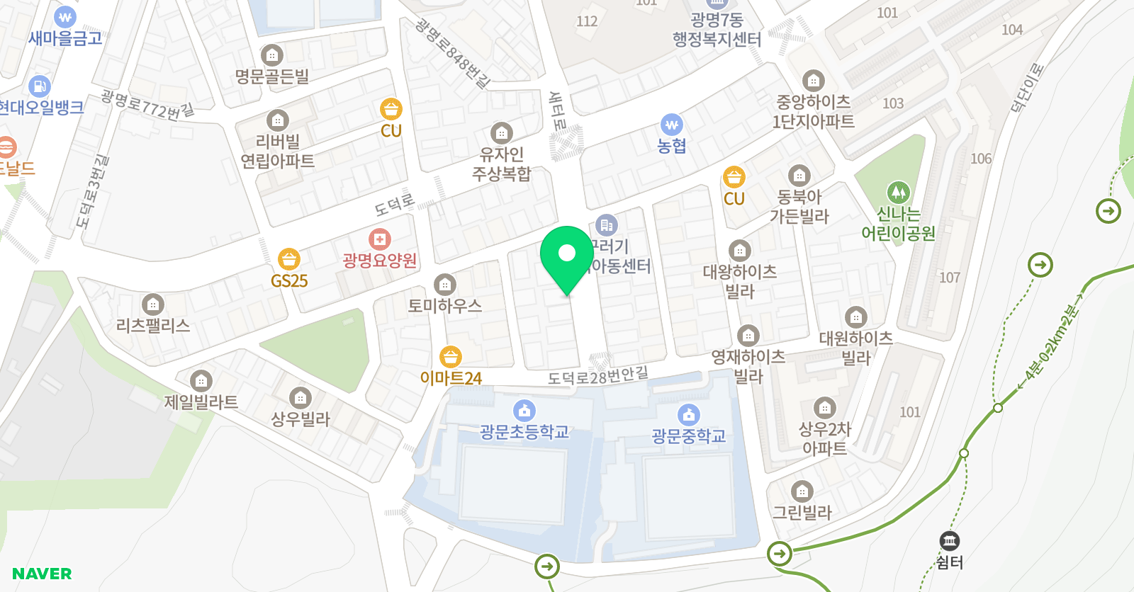 꿈을그리는창의아트 미술학원 위치
