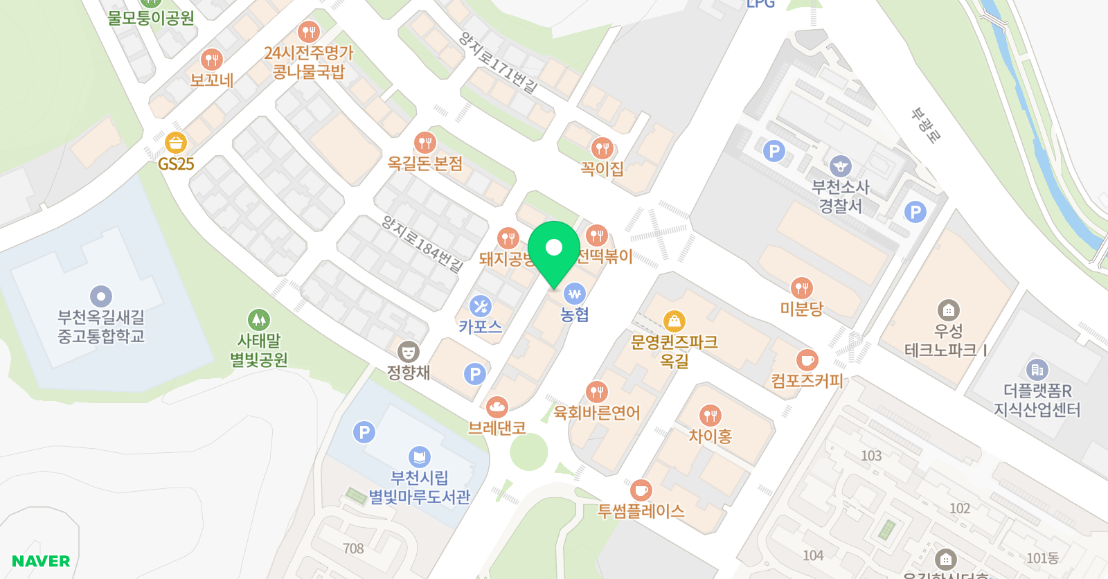쎈수학러닝센터 수학학원 옥길점 위치
