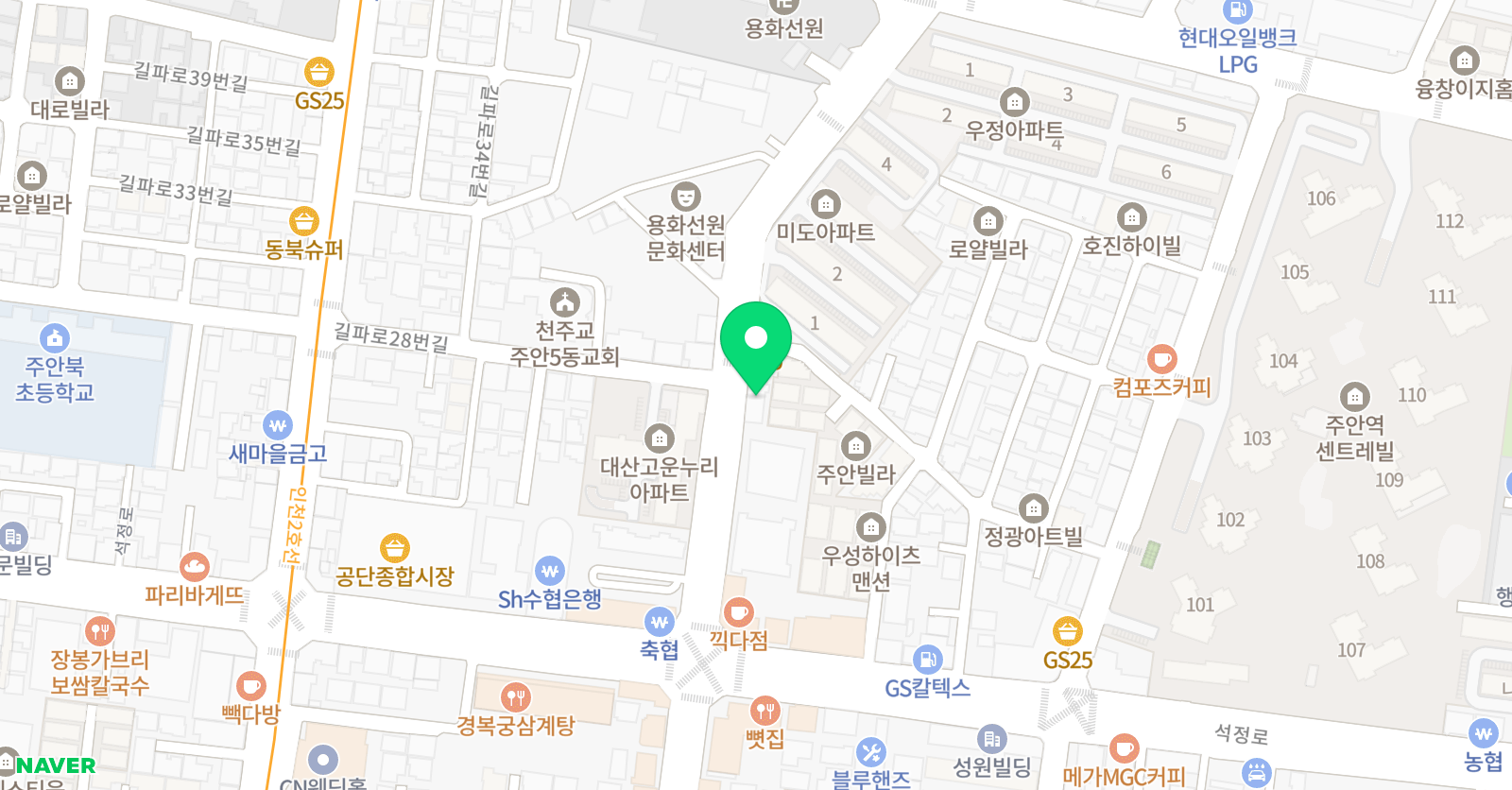 국가대표하늬바람 태권도장 미추홀점 위치