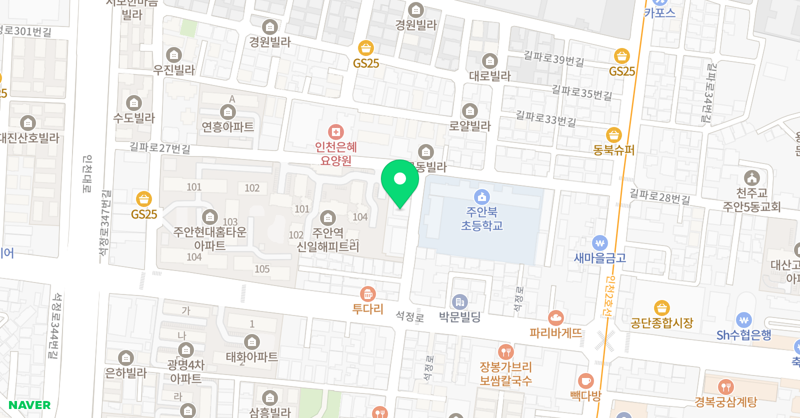 기탄 사고력교실 인천주안1원 위치