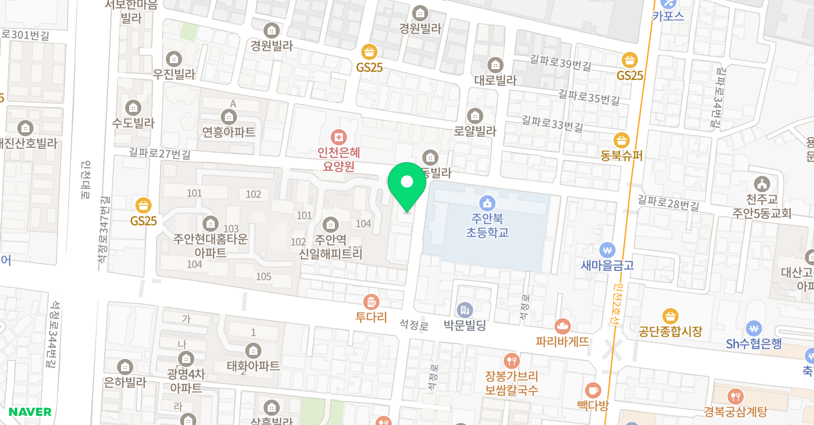 해솔 학원 위치